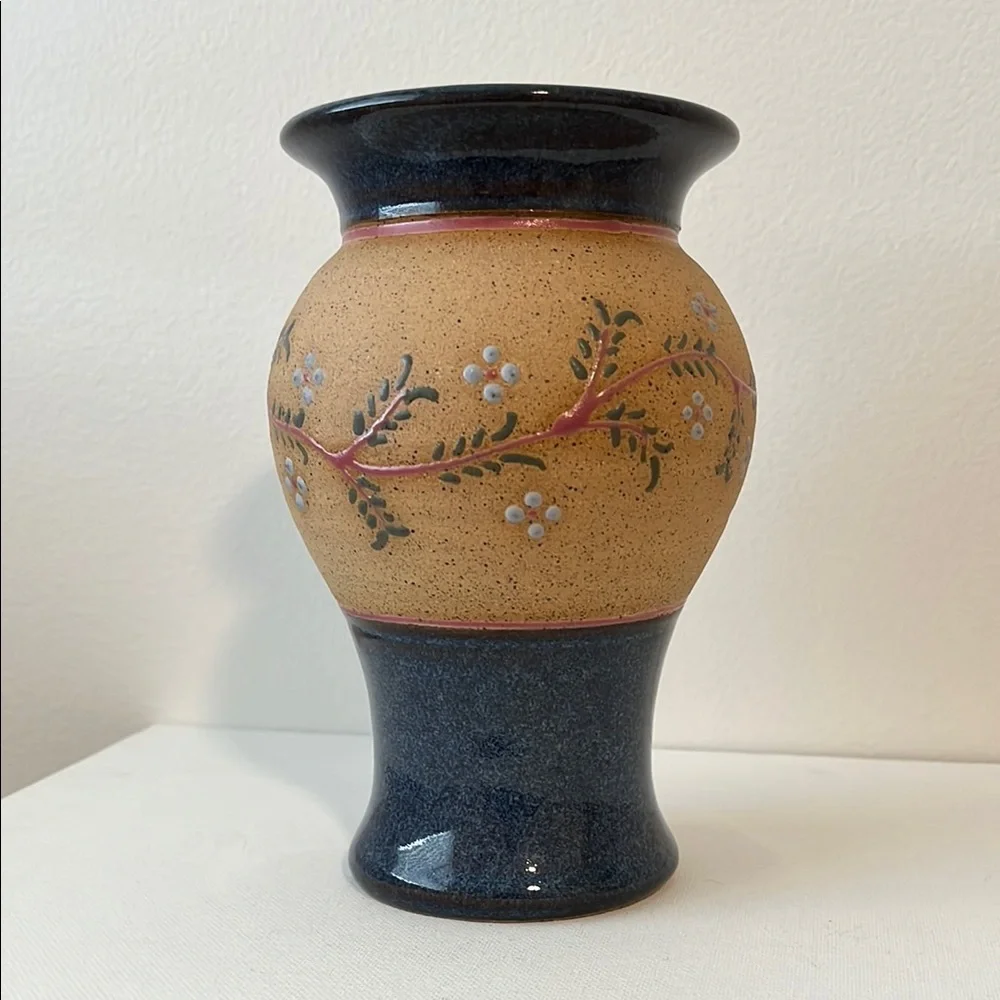 VINTAGE JASON PARSLEY STUDIO POTTERY STONEWARE CERAMIC VASE DECOR